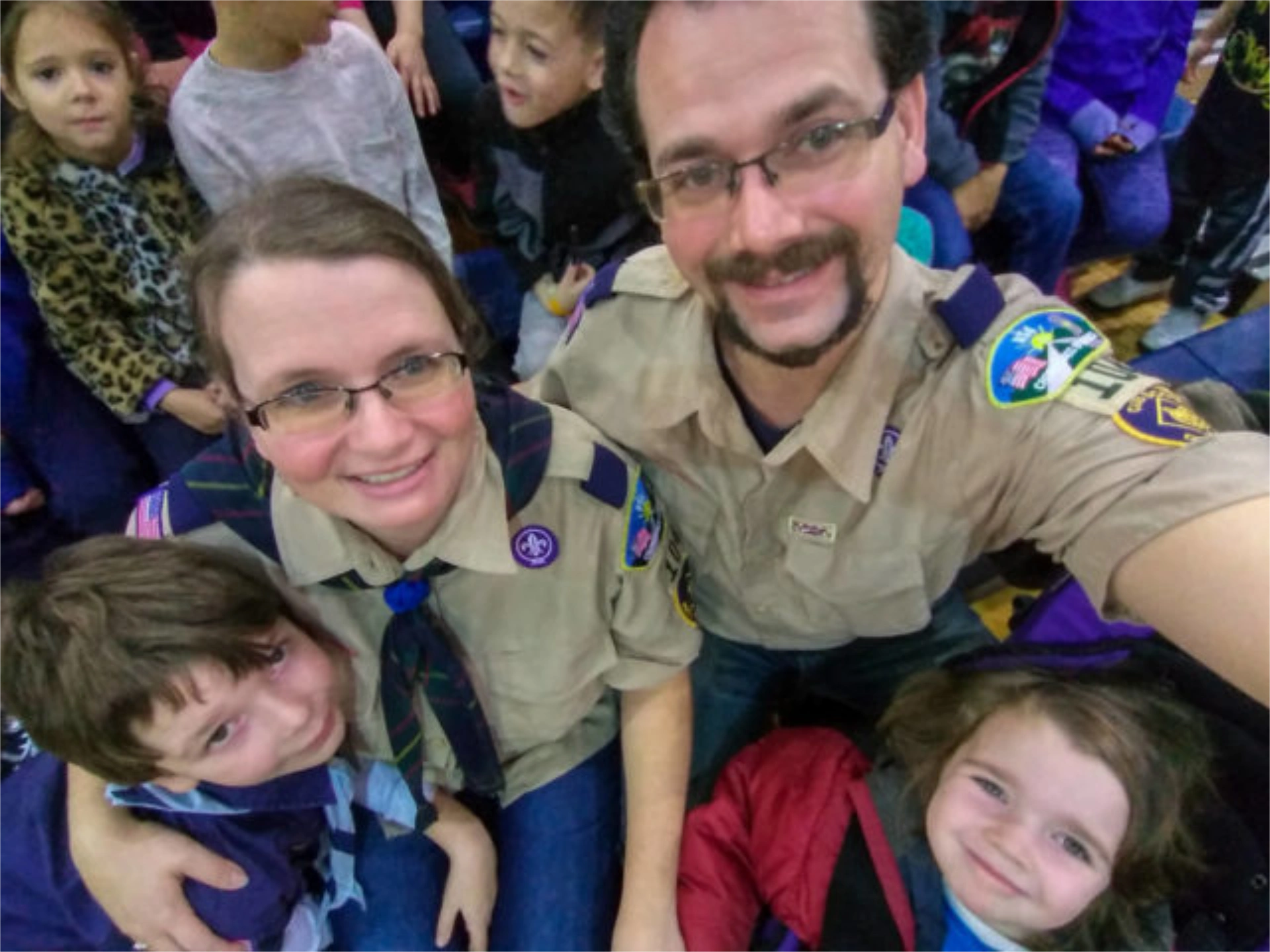 Selfie of Joey with his family