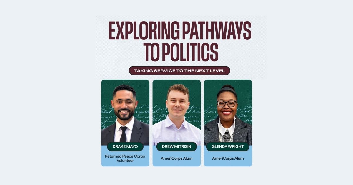General promotional image with headshot photos of the three speakers and a green chalkboard background